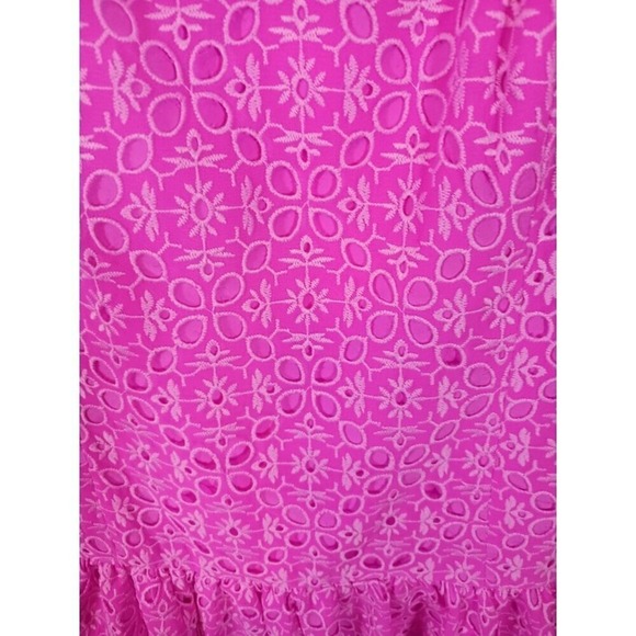 Lilly Pulitzer Akela Strapless Eyelet Hot Pink Wedding Resort Dress Size 10 New - Picture 6 of 6